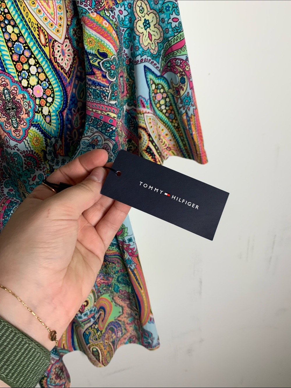 Tommy Hilfiger Multicolor Paisley Long Sleeve Fit-and-Flare Dress - Picture 3 of 7